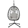 PAGED Egg Swing Chair with Stand, Indoor/Outdoor Wicker Hanging Chair for Patio, Balcony, Living Room, or Bedroom - 4 of 4