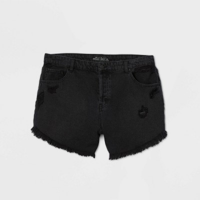 black denim shorts womens plus size