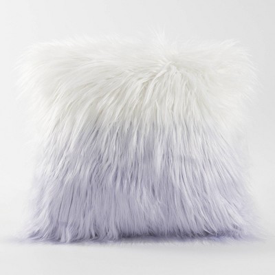 Teen Luxe Ombre Long Hair Throw Pillow White/Purple - Makers Collective_1