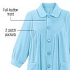 Collections Etc Plush Fleece Button Front Robe with Pockets, Collar - 4 of 4