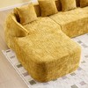 Spassway L-Shaped Compressed Sectional Sofa with 4 Pillows Modern Chenille Sleeper Sofa - 3 of 4