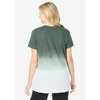 Woman Within Plus Size Short-Sleeve V-Neck Embroidered Dip Dye Tunic - 3 of 4