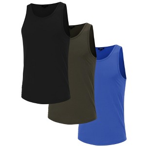 Men's 3 Pack Sleeveless Tank Tops Workout Shirt Quick Dry T-Shirts Casual Vest - 1 of 4