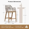 PURPLE LEAF Counter Height  Sunbrella Stools Set of 2 Modern Rattan Wicker with High Back Arms for Outdoor - 3 of 4