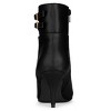 Allegra K Women's Pointed Toe Buckle Stiletto Heels Ankle Boots - 3 of 4