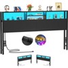 Aheaplus Storage Headboard with Power Outlets & Led Lights, Height Adjustable, Reversible Headboard - 4 of 4