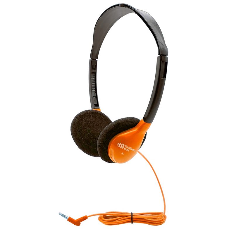 HamiltonBuhl® Personal On-Ear Stereo Headphone, Orange, Pack of 3, 2 of 3