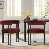 Mia Velvet Dining Chairs Set of 2, Modern Design Armrest Dining Chair with Three Legs for Dining Room, Indoor Furniture - Maison Boucle - 2 of 4