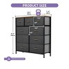 Fabric Dresser  with 9 Drawers ,Storage Organizer Unit for Living Room, Hallway ,Sturdy Steel Frame, Wooden Top - 2 of 4