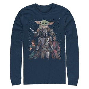 Men's Star Wars: The Mandalorian Mando Crew Long Sleeve Shirt - 1 of 4