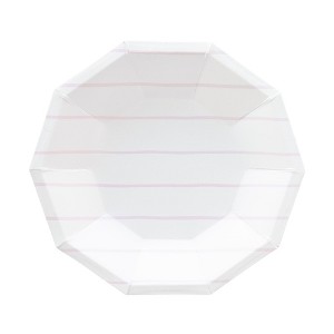 Daydream Society - Lilac Frenchie Striped Large Plates - Pack of 8 Paper Plates - 1 of 2