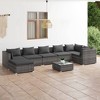 vidaXL Garden Lounge Set Grey PE rattan, powder-coated steel, plastic, glass - 2 of 4