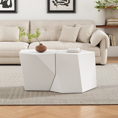 Vynxaria Modern Coffee Table Set - Stylish Geometric Design for Versatile Living Spaces