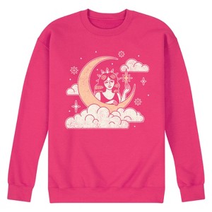 Men's - Instant Message - Celestial Moon Woman Graphic Fleece Sweatshirt - 1 of 4