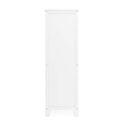 Creamy White Kids' Tall Bookcase with Fabric Bins