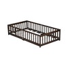 Whisen Twin Size Montessori Floor Platform Bed with Built-in Book Storage Rack on Headboard - 3 of 4