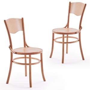 Sapphtopaz Rustic Wood Dining Chairs Set of 2 with Wingback&Footrest Living Room Chair Farmhouse Kitchen Chair for Dining Room, Kitchen Island - 1 of 4