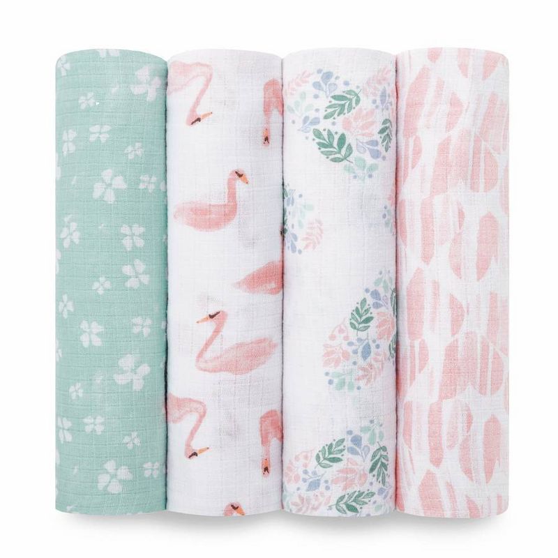 aden + anais Essentials Swaddle Blanket - Rose - 4pk, 1 of 4