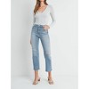 Women's Distressed Slim Straight Jeans - JUST BLACK DENIM - 4 of 4