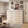 5 Drawer Dresser Rattan Dresser, Tall Chest of Drawers, Wood Dresser for Bedroom, Closet, Living Room, Hallway - 3 of 4