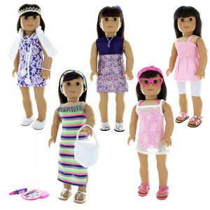 Pink Butterfly Closet Doll Clothes 24 Pieces Clothing Set Fits American Girl & Other 18' Inch Dolls - 1 of 4