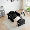Racxily 3 in 1 Convertible Sleeper Chair Bed, Futon Chair, Recliner Beds with USB Ports, Pull Out Armchair w/ Adjustable Backrest, Black - 3 of 4
