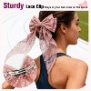 Mber 3 Pack Hair Clip Barrettes Lace Hair Bows, Pink Bow, White Bow, Black Bow Hair Clip, Ribbon Hair Bow for School Wedding Birthday - 4 of 4