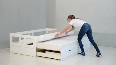 Alaterre Furniture Melody White Twin to King Bed with Under Bed Storage  AJME10WH - The Home Depot