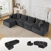 Modular Cloud Sectional Sofa w/Ottoman, No Assembly Corduroy Couch, Deep Seat u/l-Shape Sofa for Small Spaces, 4 Colors & Configurations - 2 of 4