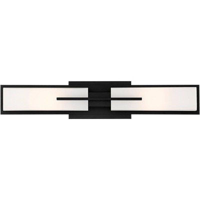 Midtown Black and White Glass 27" Dimmable Wall Light