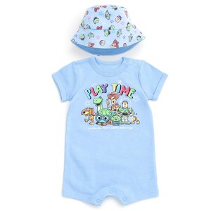 Disney Lion King Mickey Mouse Winnie the Pooh Nightmare Before Christmas Lilo & Stitch Baby Romper and Bucket Sun Hat Newborn to Infant - 1 of 4