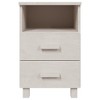 vidaXL Bedside Cabinet HAMAR White 15.7"x13.8"x24.4" Solid Wood Pine - 3 of 4