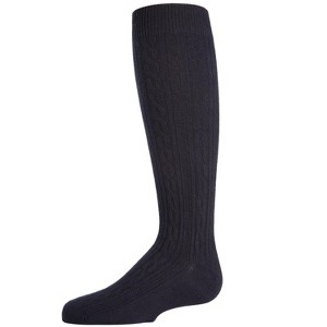 Memoi Cable Knit Girls Cotton Blend Knee High Socks - 1 of 2
