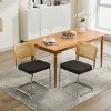 Mid Century Modern Dining Chair Set of 2 with Linen Seat,Rattan Back and Cantilever Chrome Base for Dining Room-Baofuwish - 2 of 4