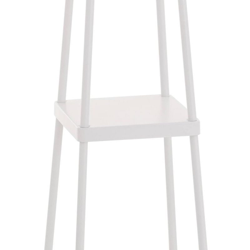 58&#34; Etagere Floor Lamp with Shelves with Linen Shade White - Cresswell Lighting, 3 of 12