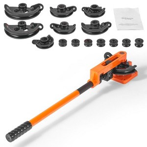 VEVOR Pipe Tube Bender, 3/8" to 1" OD Manual Pipe Tube Bender with 7 Bending Dies, 180° Copper Aluminum Pipes Bending Tools - 1 of 4