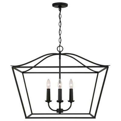 Grady Black Iron 4-Light Pendant with Adjustable Chain