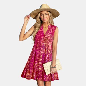 Women's Ruffle Hem Front Buttons Mini Cover-Up Dress - Cupshe - 1 of 4