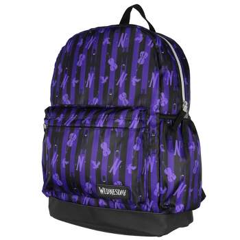 Wednesday Addams Nevermore Academy Dress And Cello Print School Travel Backpack Multicolored