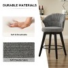 25"Counter Height Swivel Bar Stools Set of 2,Adjustable Stools with Wood Legs & Chenille Upholstered for Kitchen Island,Dining Room-Tanpinhause - 4 of 4