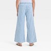 Girls' Mid-Rise Pull-On Wide Leg Denim Pants - Cat & Jack™ - 2 of 3
