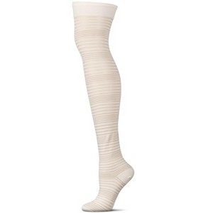 Memoi Women's Variegated Sheer Stripe Over The Knee Socks - 1 of 3