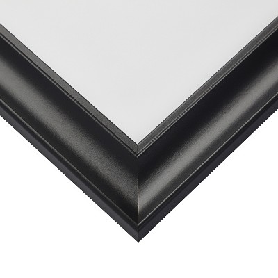Satin Black 12x18 Picture Frame with White Mat