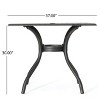 GDFStudio Rory Outdoor Cast Aluminum Dining Square Table with Umbrella Hole, Shiny Copper - 3 of 4