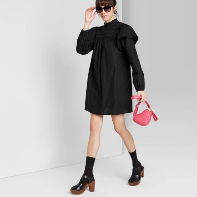 long sleeve black dress target