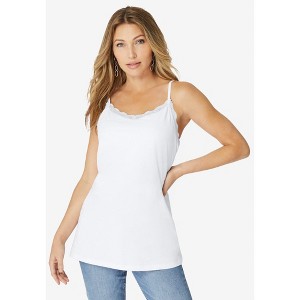 Roaman's Lace Trim Bra Cami - 1 of 4