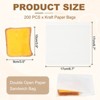 Unique Bargains Greaseproof Double Open Kraft Paper Sandwich Pretzel Food Storage Bags White 200 Pcs - 2 of 4
