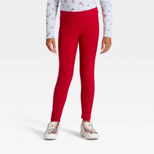 Girls' Solid Ribbed Leggings - Cat & Jack™ - 1 of 3