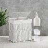 110L Laundry Hamper with Lid Laundry Clothes Hamper with 2 Removable Liner Bags Wicker Double Laundry Basket for Bathroom - 2 of 4