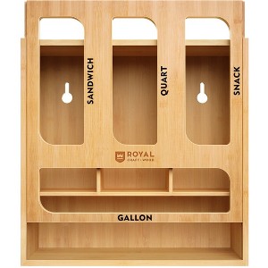 Royal Craft Wood Bamboo Ziplock Bag/Wrap Storage Organizer - 1 of 4